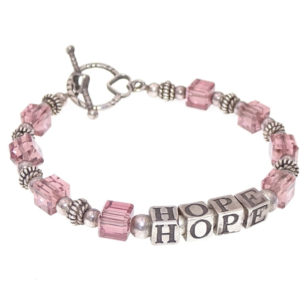 STERLING SILVER  HOPE PURPLE SWAROVSKI BRACELET